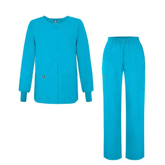 Adar Universal Women's Scrub Set - Warm-Up Scrub Jacket and Elastic Pull-On Pants