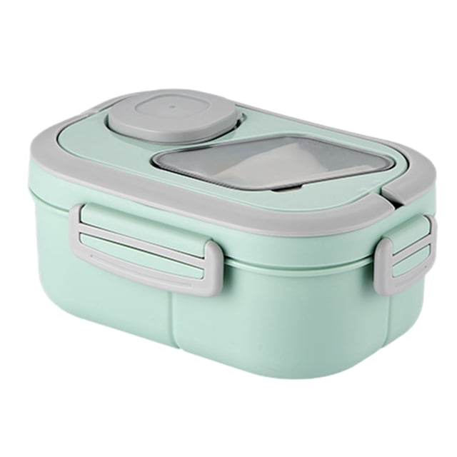 40oz Adult Bento Box PP & Silicone Multiple Compartments Leak Proof Microwave Refrigerator Safe Built in Handle Kitchen Use