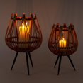 thumbnail image 2 of Truu Design Decorative Bamboo Floor Candle Holder with Legs, 2 of 5