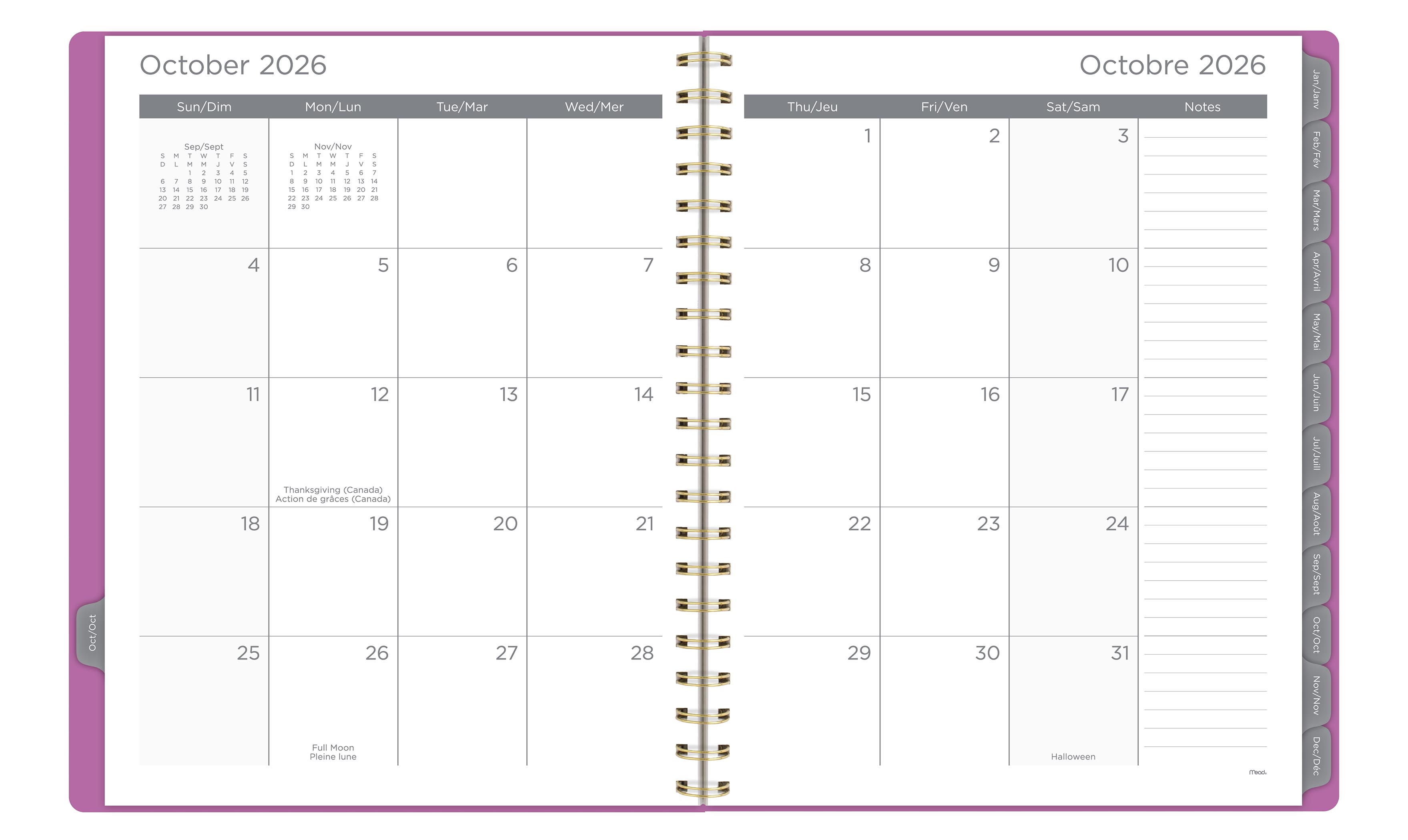 2027 Agenda hebdomadaire et mensuel Mead® Summer Blossom, grand format