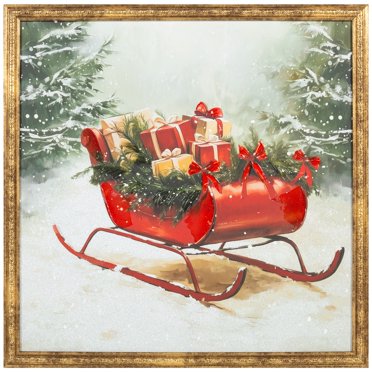 Sled Full of Gifts Framed Wall Art