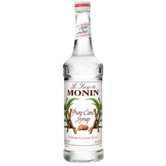 Monin Sirop de Canne Pur - 4 Litres au Total (4 X 1 L) - Édulcorant Neutre - pour Bars, Café et Pâtisserie