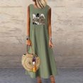 thumbnail image 3 of Cameland Mode Femmes Robes Fête des Mères Été Décontracté Col Rond Sans Manches Poche Vacances Plage Longue Robe, 3 of 4