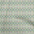thumbnail image 1 of oneOone Silk Tabby Green Fabric Geometric Fabric For Sewing Printed Craft Fabric By The Yard 42 Inch Wide, 1 of 4