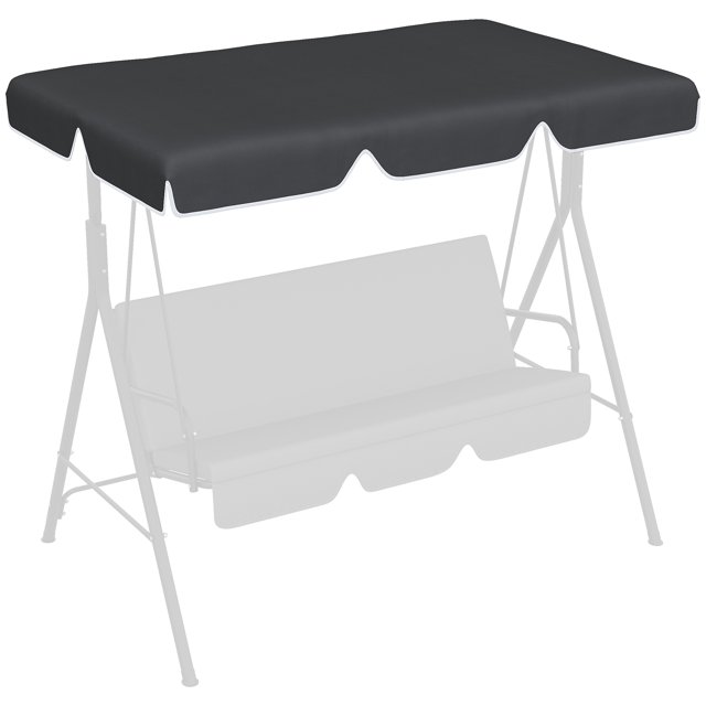 Outsunny Swing Canopy Replacement for 2/3 Seater Outdoor Swing, Black
