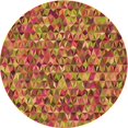 thumbnail image 1 of Ahgly Tapis Rond Lavable en Machine Intérieur Transitionnel Orange Or, 4 Pieds Rond, 1 of 7