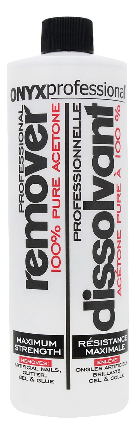 Onyx Professional Dissolvant pour Vernis à Ongles à l'Acétone Pure à 100 %, Résistance Maximale,. Bouteille