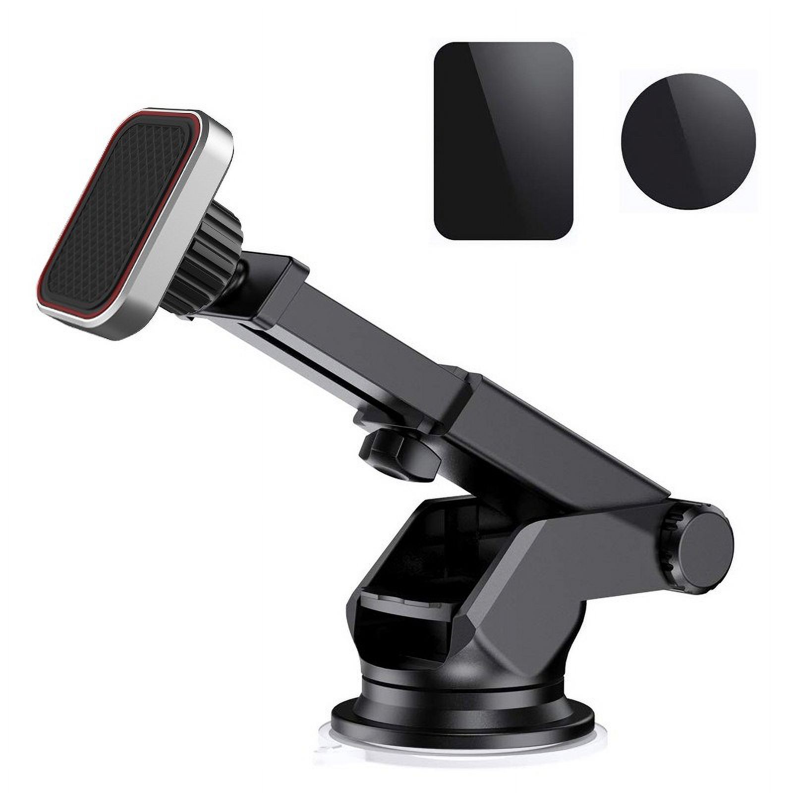 Magnetic Phone Car Mount, Universal Dashboard Windshield Industrial-Strength Suction Cup Car Phone Mount Holder with Adjustable Telescopic Arm