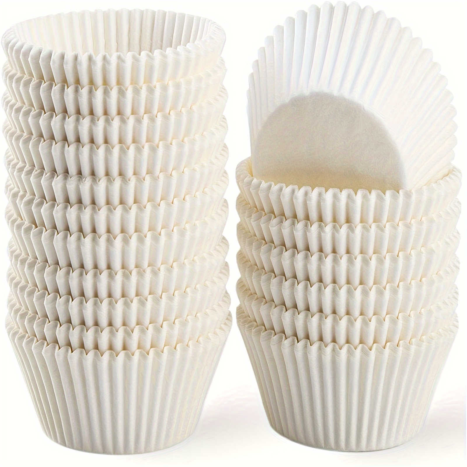 200pcs Disposable White Paper Baking Cups - 5x3cm Cupcake Liners for Muffins & Mini Cakes, Essential Kitchen Accessories