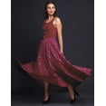 thumbnail image 4 of Phagun Jupe Longue Décontractée Bordeaux pour Femmes, Maxi d'Été, Vêtements Indiens-12, 4 of 6