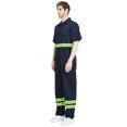 thumbnail image 3 of TOPTIE Short-Sleeve Coverall Safety Enhanced Visibility Striped One Piece Jumpsuit Regular Length, 3 of 6