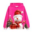 thumbnail image 1 of Chandail à Capuchon pour Garçons, Chandail de Noël pour Enfants à Manches Longues T-shirt à Motif Imprimé Col Rond Long Haut Garçons et Filles Âgés Chandail à Capuchon Roses 110, 1 of 3