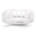 thumbnail image 1 of Ceramic White 6mm Faceted Polished Band Ring 9 Size, 1 of 6