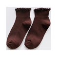 thumbnail image 2 of GDREDA Thermal Socks Women Edge Vertical Striped Boat Socks Fresh Socks Coffee,One Size, 2 of 3