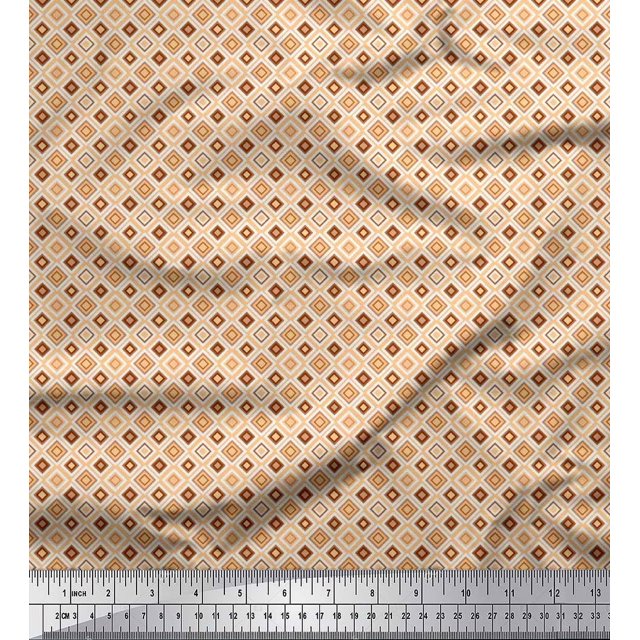 Soimoi Cotton Jersey Fabric Check & Geometric Printed Fabric 1 Yard 58 Inch Wide