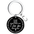 thumbnail image 1 of Creative DIY To My SON Black Stainless Steel Last Name 26 Letter Keychain 2.5cm, 1 of 8