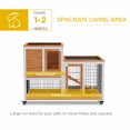 thumbnail image 4 of PawHut Rabbit Hutch, Indoor Bunny Cage with Wheels, Run, Tray, Yellow, 4 of 10