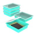 thumbnail image 4 of Storex Flat Storage Tray with Lid, Letter Size, 10 x 13 x 3 Inches, Teal, 5-Pack, 4 of 6