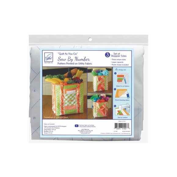 June Tailor Quilt As You Go Utility Shopper's Totes 3/Pkg- - JT1497