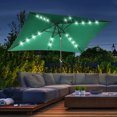 thumbnail image 2 of Outsunny Parasol de Patio 6,5 X 10 Pi avec DEL, Manivelle (Vert Foncé), 2 of 10
