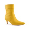 thumbnail image 1 of Unique Bargains Women's Fold Over Kitten Heels Ankle Boot Yellow (Size 7.5), 1 of 8