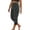 Dark Gray, variant on Aboser Women's Capri Leggings with Tummy Control Capris High Waist Breathable Cropped Pants Trendy Lace Hem Pants Slim Fit Workout Yoga Leggings