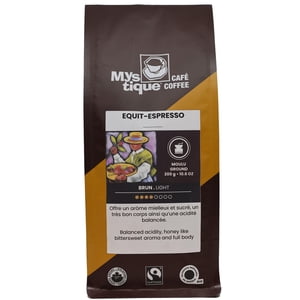 Mystique Coffee, ÉQUIT-ESPRESSO, Sol de l'espresso, mélange coffee 100% arabica, grade de spécialité Coffee, Commerce équitable & biologique, 300g