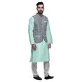 thumbnail image 2 of Atasi Indian Traditional Kurta Churidar Pajama Set With Nehru Jacket For Men, 2 of 3