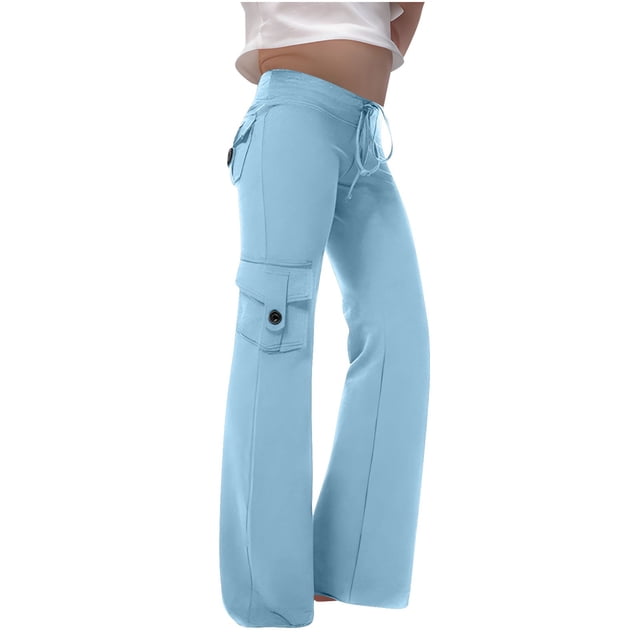 GreatBaby Girls Solid Color Cargo Jogger Pants Multi-Pocket Trousers with Drawstring Kids Casual Fall Spring Everyday Bottoms