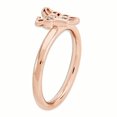 thumbnail image 3 of Argent Sterling Stackable Expressions Papillon Plaqué Rose avec Bague Diamant Taille 9, 3 of 3