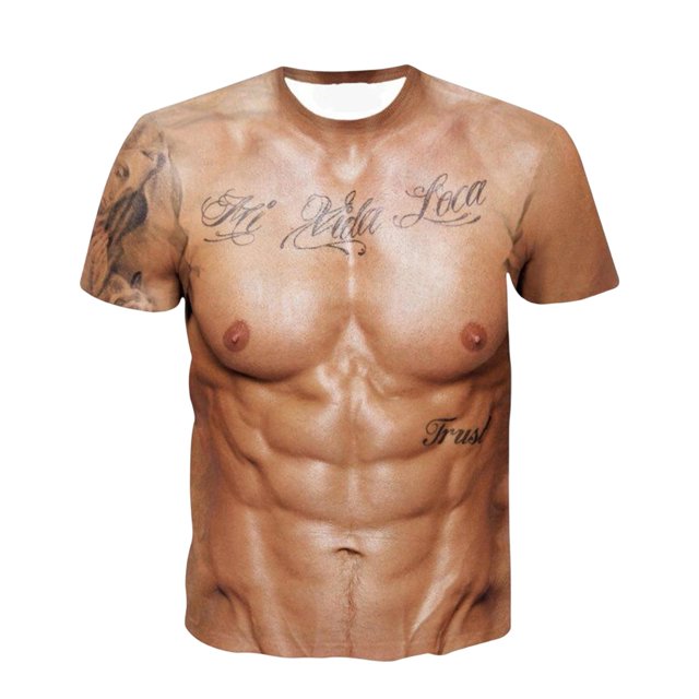 T-shirt à Manches Courtes pour Hommes Imprimé Muscle 3D Impression Numérique 3D 2TG