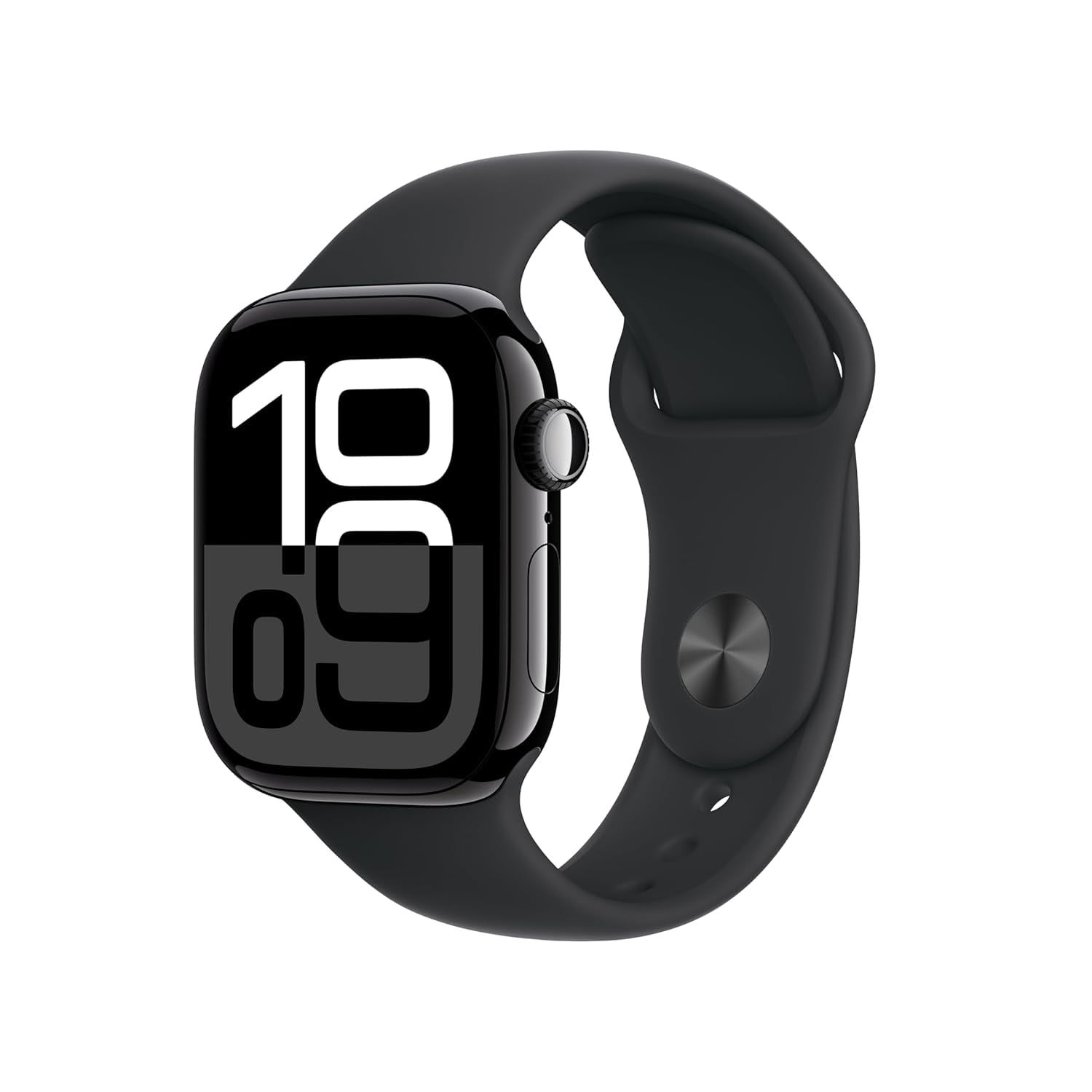 Open Box - Apple Watch Series 10 (GPS + Cellular) 42mm Jet Black Aluminum Case with Black Sport Band - Medium/Large