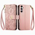 thumbnail image 1 of Étui à Rabat pour FOXDOCK Samsung Galaxy A16, Fonction Portefeuille, Motif Floral Embossé, Choix de Cadeau, Protection Complète, Support, Visualisation, 1 of 6