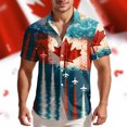 thumbnail image 5 of Chemise à Manches Courtes pour Homme, Décontractée, Style Canadien, Imprimée, à Col et à Boutons, pour Usage Quotidien et Loisirs, 5 of 5