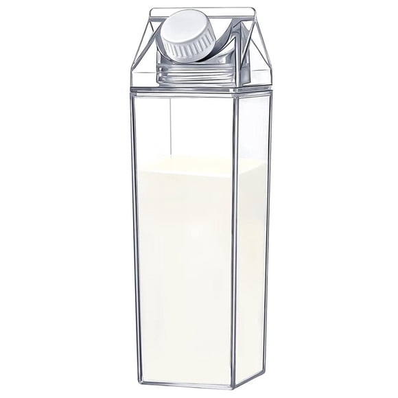 1000ML Clear Milk Carton Water Bottle Leak-proof Milk Box Water Bottle Portable Reusable Milk Bottles
