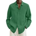thumbnail image 1 of MesaSe Chemise à Manches Longues en Coton et Lin pour Hommes, Col Rabattu Ample, 1 of 6