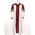 thumbnail image 3 of Sxiwei Robe de Chœur Église pour Hommes Manches Longues Fermeture Éclair Robe de Clerc Col en V Judge Pastor Robes pour Cosplay Bourgogne TTG, 3 of 7