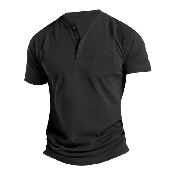 FhsagQ Men's Shirts Shirts for Men 4Xl Men'S Short Sleeve T Shirt Summer Casual Solid Holiday Shirts Tops Mens Shirts Tops Black Men Shirts Tops Black XL