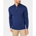 thumbnail image 1 of Club Room Men’s Quarter-Zip Merino Wool Blend Sweaters, Navy, Small, 1 of 1