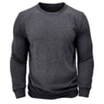 thumbnail image 1 of vdgthytj Plush Sweatshirt for Men Fall Comfy Warm Long Sleeve Crewneck Pullover Thick Padded Solid Color Tops, 1 of 7