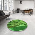 thumbnail image 4 of Ahgly Company Tapis de Zone Rond Vert Transitionnel pour Intérieur Lavable à la Machine, 8 Pieds Rond, 4 of 7