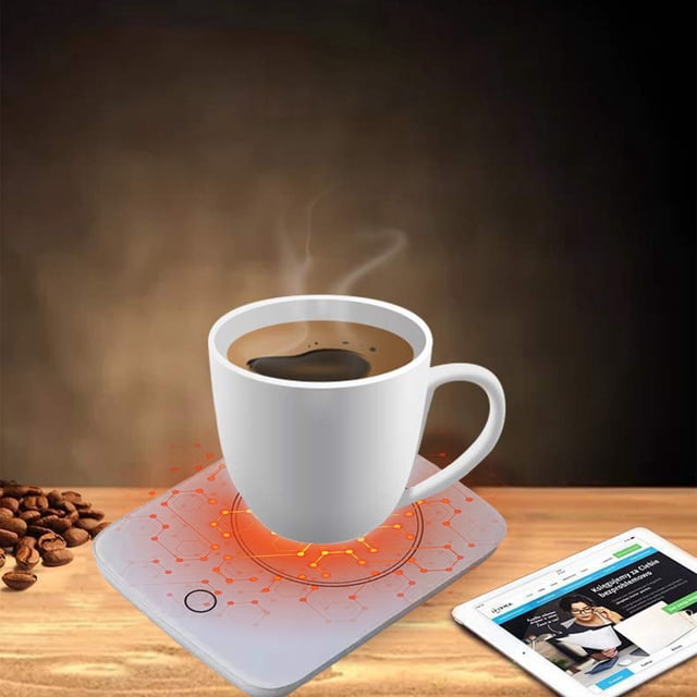 COFEST Coffee Mug Warmer for Desk Cup Warmer with Automatic Shut Off for Office Home Use Beverage Warmer for Coffee Milk Tea Keep Coffee Warm 24H A Day White