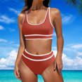 thumbnail image 2 of FAIWAD Womens 2 Piece Swimsuits Sports Color Block Bikini Sets Removable Bra Pad Full Coverage Bathing Suits for Girls, 2 of 5
