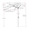 thumbnail image 2 of CorLiving Versa 8.5ft Outdoor Patio Half Umbrella with Steel Frame for Small Spaces, 2 of 9
