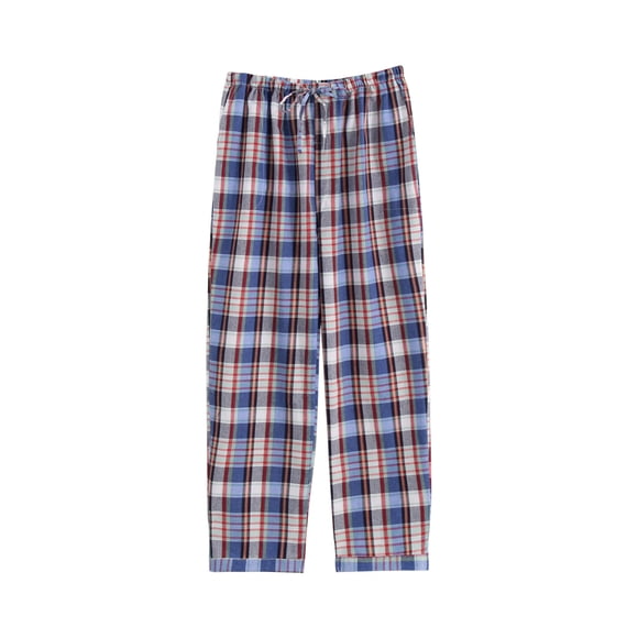 Amzcrzy Men Pajama Pants Trendy Plaid Loungewear Pants Elastic Waist Baggy Casual Pants Lightweight Comfy Straight Leg Pants Drawstring Cotton Sleepwear with Pockets