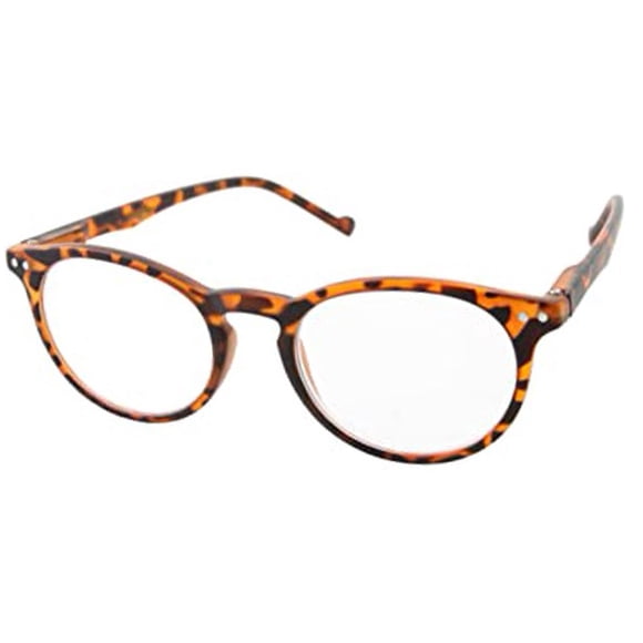 grinderPUNCH Lunettes de Lecture Rondes Ovales Légères pour Hommes et Femmes +5,00, Écaille