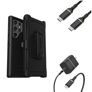 OtterBox Kickstand Holster Cell Phone Case pour Samsung Galaxy S23 avec chargeur, noir