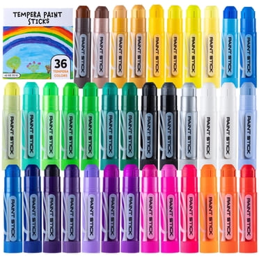 Joyfy 36 Pcs Washable Tempera Paint Sticks, Assorted Quick Drying and No Mess Paint Sticks for Kids Toddlers Arts and Crafts Project,Paint Sticks for Kids，Face Paint Sticks for Kid