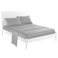 thumbnail image 4 of Grey 4 Piece Fitted Sheet Set Bedding Comforter Cover Pillowcases Solid Color Imitation Satin Home Textile For Bedroom Hotel 89.7X101.9 Inches Grey, 4 of 6