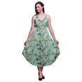 thumbnail image 1 of Bimba Robe à Imprimé Floral pour Femmes Bretelles Spaghetti Col en V Midi Tenue de Plage-Petite, 1 of 1